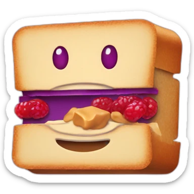 VHS player with peanut butter and jelly sandwich in it sticker