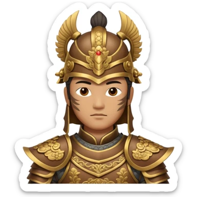 ancient Chinese warrior in armor sticker
