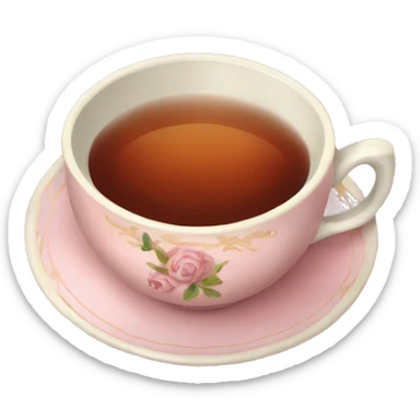 Aesthetic tea cup sticker