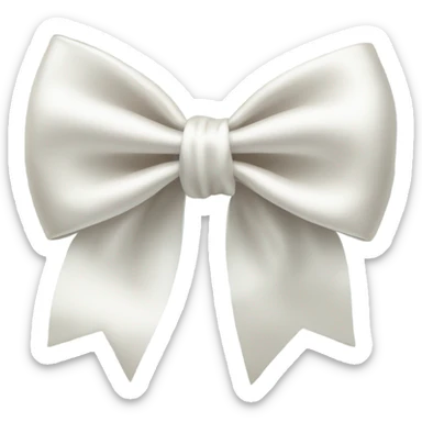 white satin bow sticker