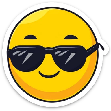 Sun with sunglasses sticker