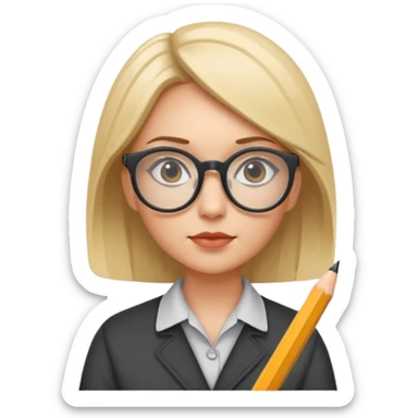 Créame emoji de una mujer que sea diseñadora industrial, sticker