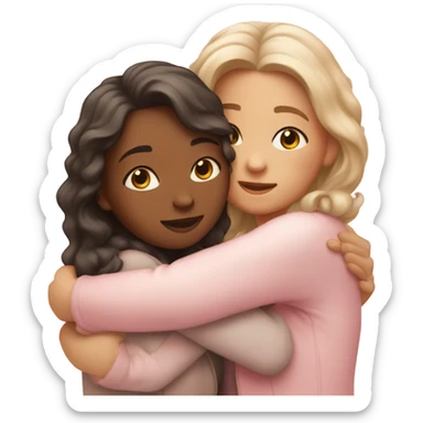 lesbian cuddles pink sticker