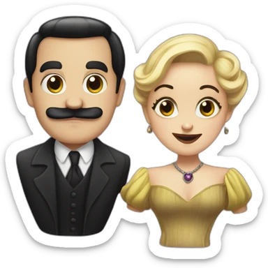 Martisha and Gomez Addams sticker
