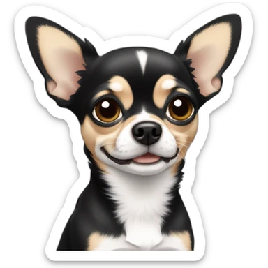 Chihuahua negro, chihuchua gris con blanco sticker