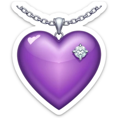 purple heart with diamond chain around it sticker