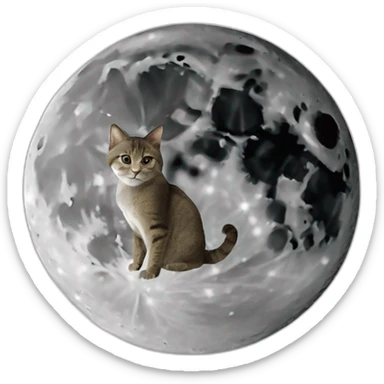 un chat sur la lune sticker