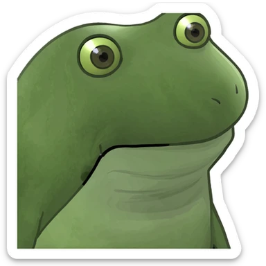 two hearts green bufo frog meme style sticker