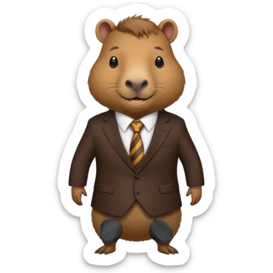 Capybara weating a buisness suit sticker
