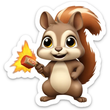 Squirrel with a dynamite ￼ sticker