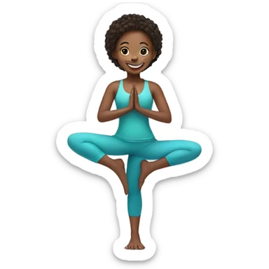 smiling girl in yoga outfit sticker