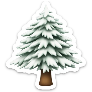  actual white fir christmas tree isolated.  sticker