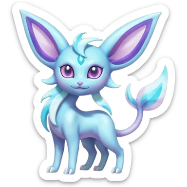 Shiny Nebulae Espeon-Lumineon-Amaura-Glaceon-Dragonair-Fakémon-hybrid-creature (full body)  sticker