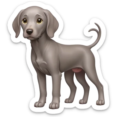cinematic-noble-weimaraner puppy-full body-emoji on all fours,-poised-and-regal,-with-a-strong,-athletic-build-and-a-lustrous,-well-groomed-grey fur,-deep-set-soulful-brown-eyes,-simplified-yet-sharp-and-sophisticated-features,-highly-detailed, sticker