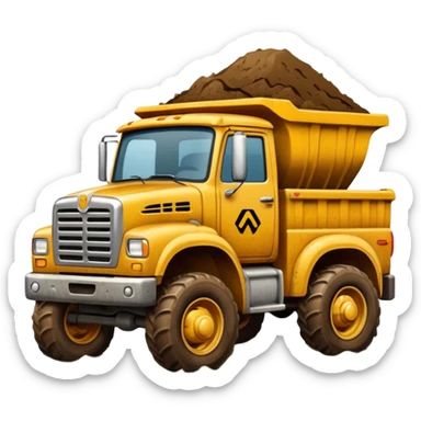 Tonka truck sucking poop out ground sticker