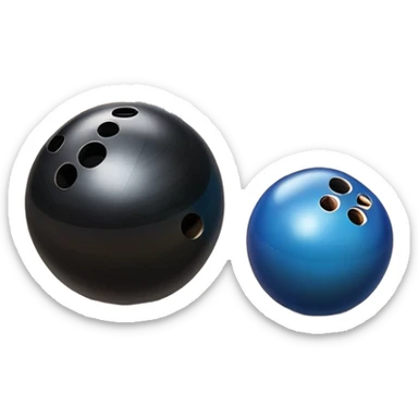 A bowling ball rolling down the lane towards a set of pins, with the pins poised to fall. The scene is set in a bowling alley with bright lights and a polished wooden floor, capturing the excitement and precision of the sport. sticker