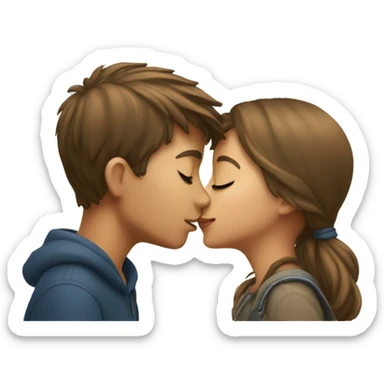 Girl and boy kissing  sticker