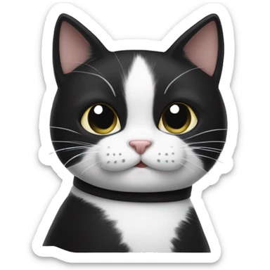 a black and white cat with thumbs sticker