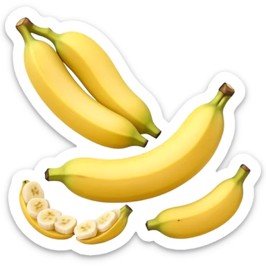 A peeled-off banana being chopped in small banana slices sticker