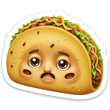Very sad crying tacos sticker