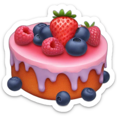 Strawberry, raspberry ans blueberry cake sticker