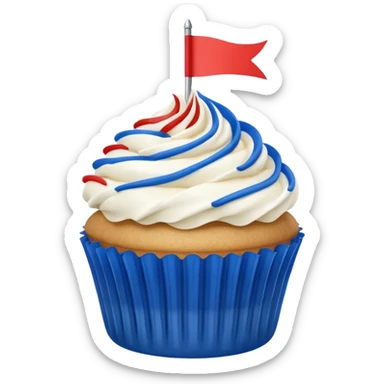 4th of july cupcake flag sticker