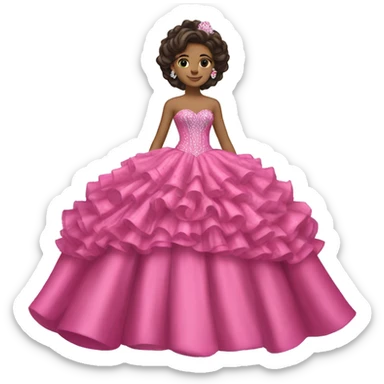 quinceanera dress dark pink sticker