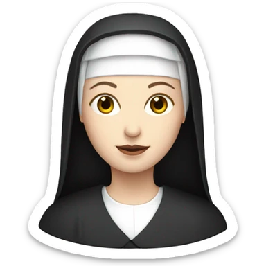 A pale skinned nun sticker
