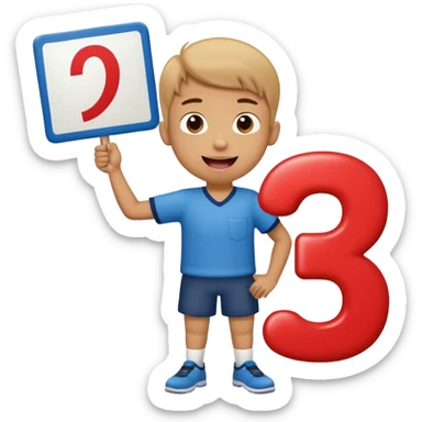 A school that has the number 9 on top of it's eyes holding a sign with the number 9 on the sign with a mouth sticking out his tongue with legs and arms with him being happy full of joy sticker