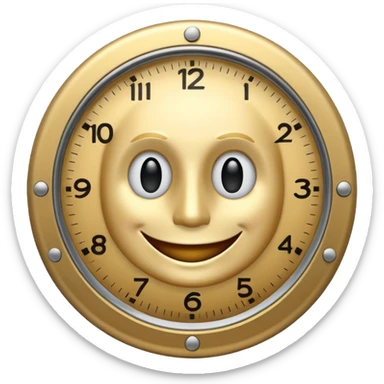 A clock smiling and handsome sticker