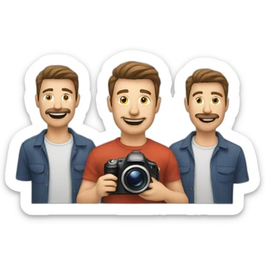 generate cover image for my facebook profile with men having camera sticker