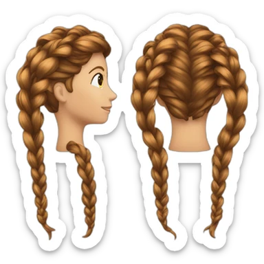 Cheveux avec des tresses sticker