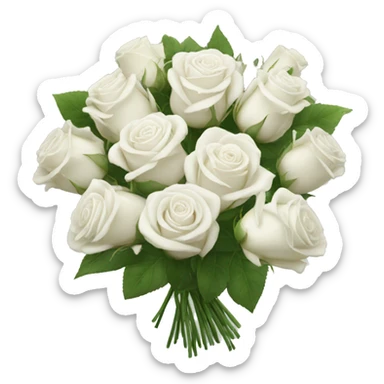 bouquet of white roses sticker