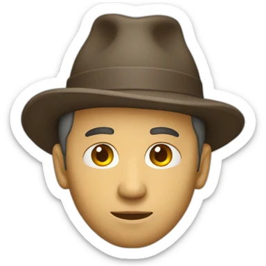 Man with hat thinking sticker