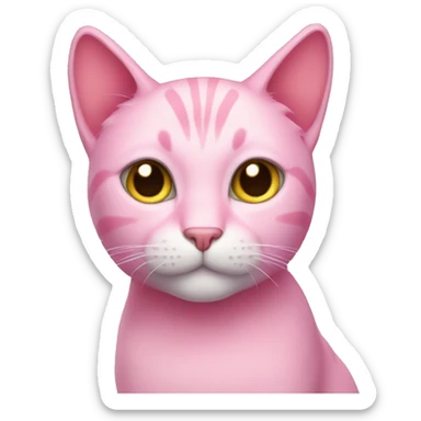 Pink cat sticker