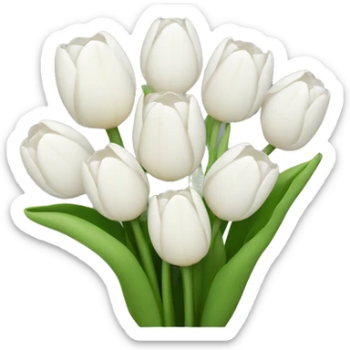 white tulip bouquet  sticker