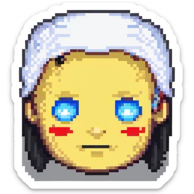 German character with stern face sticker