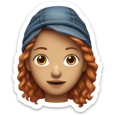 Red headed girl in Jean jacket sticker