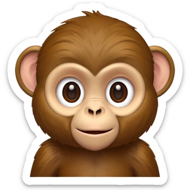 monkey visiting friend sticker