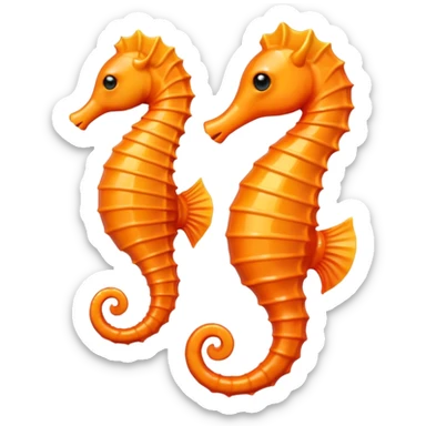 orange seahorse sticker