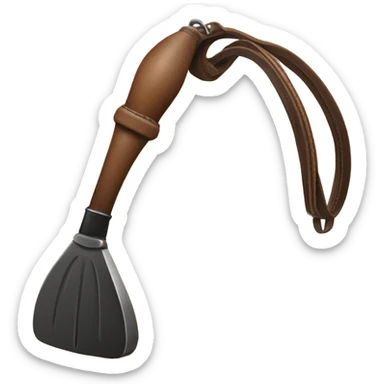 fireplace bellows holding a whip sticker