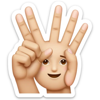 “😝” emoji with two middle fingers sticking up sticker