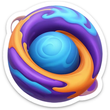 sphere globe planet, surface covered with gas sticker