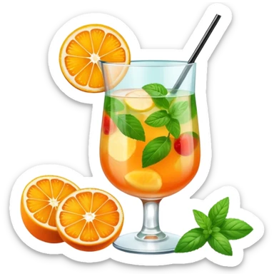 a glass of summer cocktail sticker