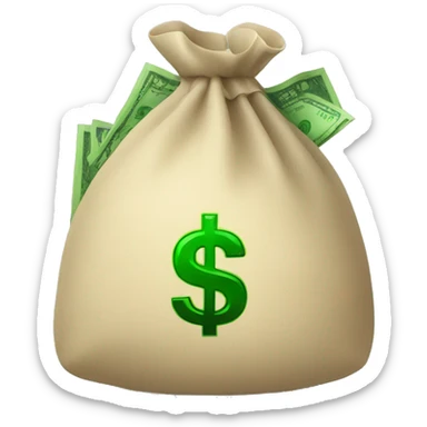 Money bag with green dollar sign sticker