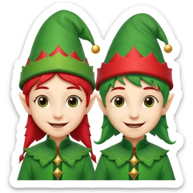 create a realistic Christmas elves sticker