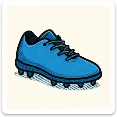 Make the football boot blue. The original style is doodle style, which does not support editing, so use the general style editor to keep the doodle look while making the boot blue. sticker