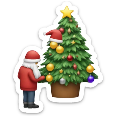 Decorating Christmas tree  sticker