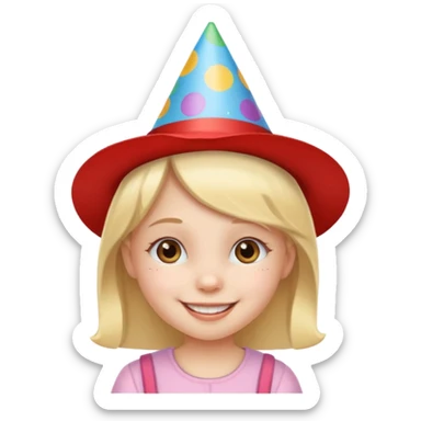 a little girl with birthday hat















 sticker
