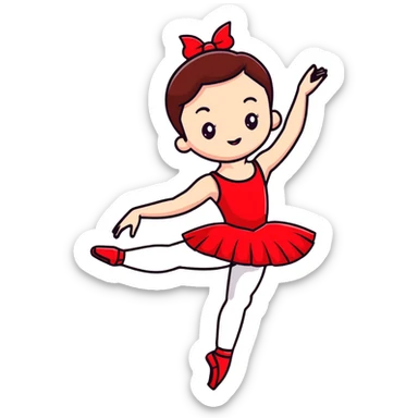 ballet dancer in cherry red dress, ballerina in red tutu sticker
